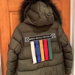 Women winter jacket in olive color